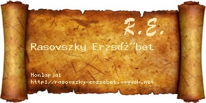 Rasovszky Erzsébet névjegykártya